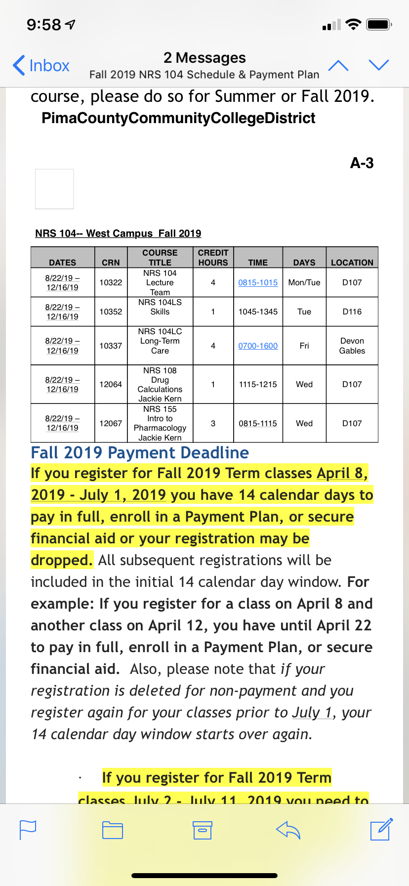 Pima Community College Fall 2019 Page 8 Arizona Nursing