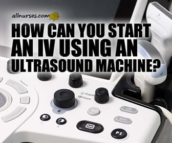 How can you start an IV using an ultrasound machine?