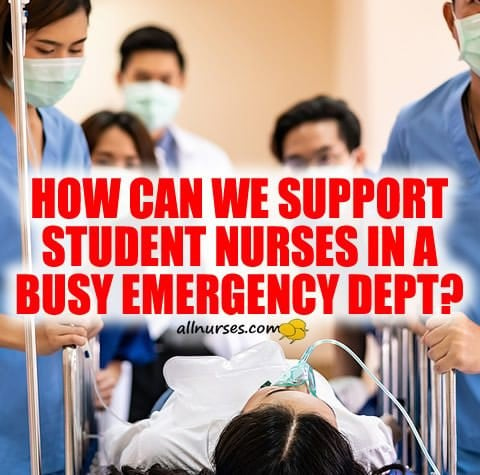 How can we support student nurses in a busy emergency dept?